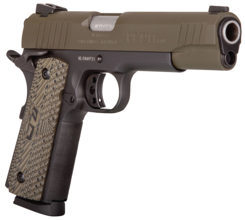 Taurus 1911 Two-Tone Brown VZ Grip Green C .45 ACP Stainless/Silver Pistol