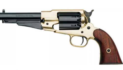 Pietta 1858 Rem Texas Sheriff SAO .44 Brass Frame Blued Barrel/Cylinder Black Powder Percussion Revolver