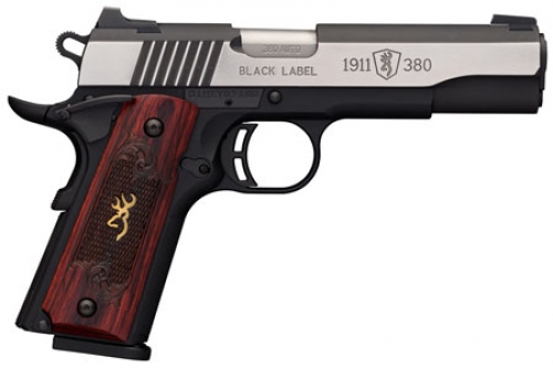 Browning 1911-380 Black Label Medallion Pro Target Crown .380 ACP Blackened Stainless Steel with Silver Polished Flats Pistol