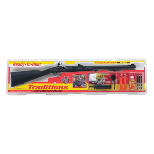 Traditions Firearms Deerhunter Flintlock Rifle .50 Black and Blued Flintlock Muzzleloading Rifle