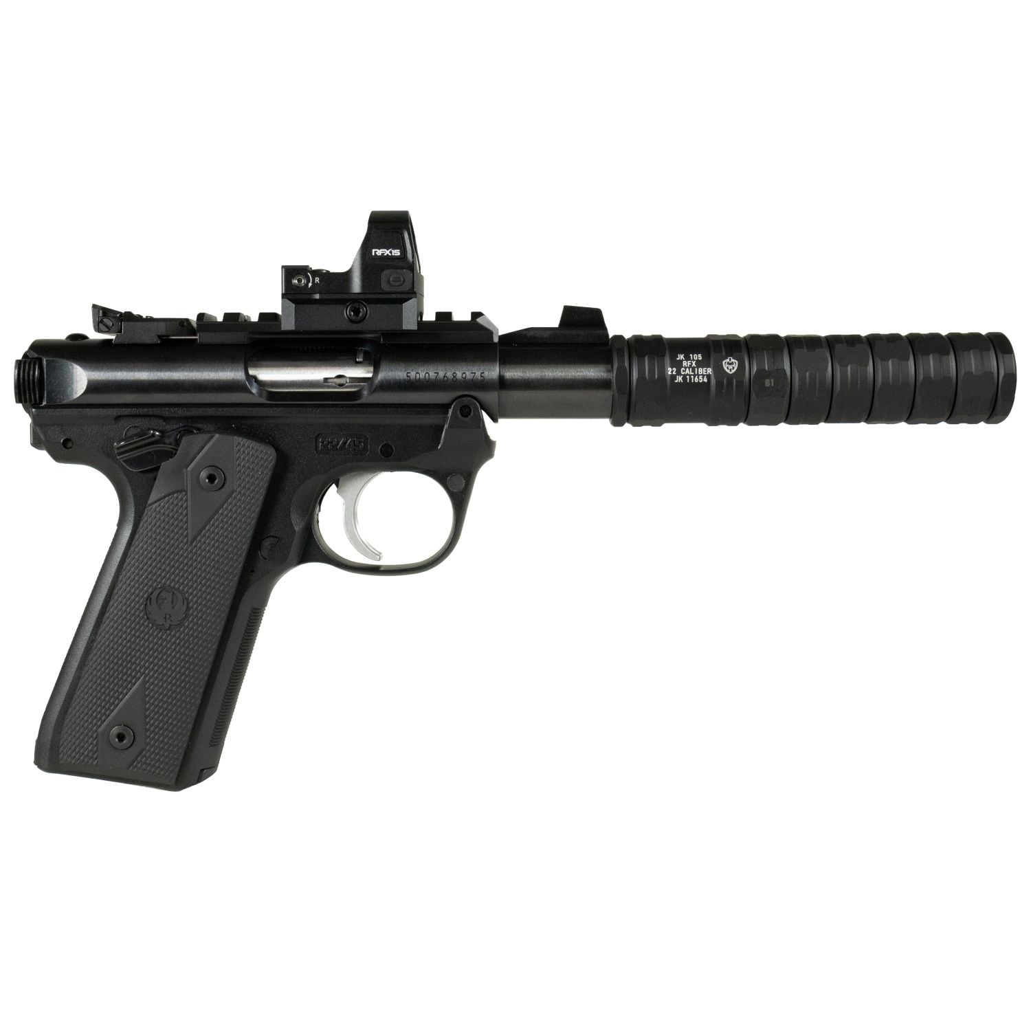 Shark Coast Tactical Ruger Mark IV 22/45 Pygmy Shark NFA Configuration .22 LR Black Pistol w/ Viridian Green Dot
