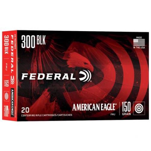 Federal American Eagle 300Blackout 150gr Full Metal Jacket Boat Tail 20 Per Box/25 Case