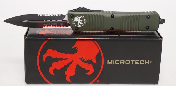 Microtech Combat Troodon D/E OD Green Partial Serrated