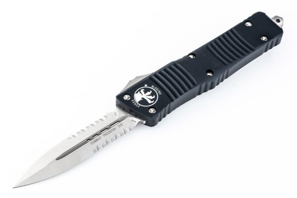 Microtech Combat Troodon D/E Satin Partial Serrated