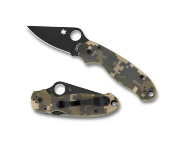 Spyderco. - Para 3 G-10 DIGITAL CAMO BLACK BLADE