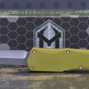 Heretic Knives Cleric Clip Point OTF Auto Knife Green 3.5"