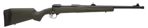 Savage 110 Hogue Hunter, 350 Legend, 18" Barrel, Black Barrel and Action, Olive DrabGreen Polymer Stock, Adjustable Iron Sights, 4Rd,