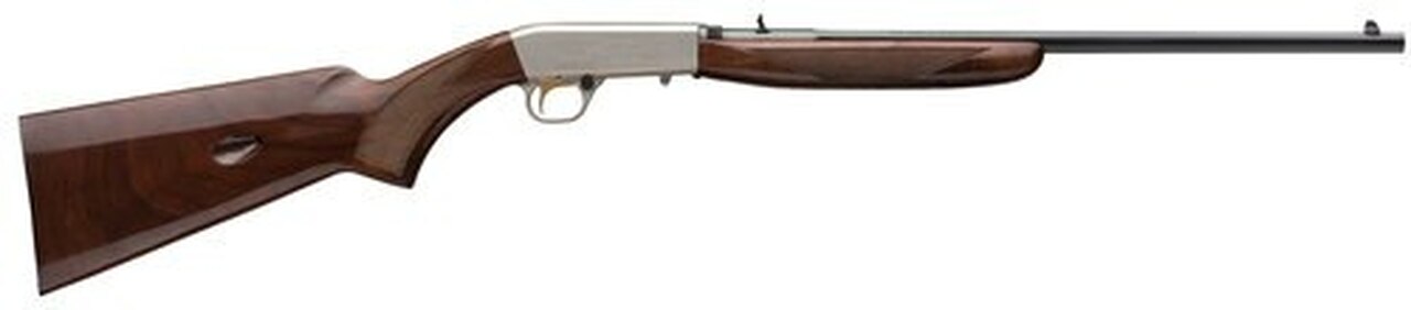 Browning SA-22 Grade II Octagon 22LR, 19.3" Barrel, Grade II/III Walnut Stock, Satin Nickel/Blued, 11rd