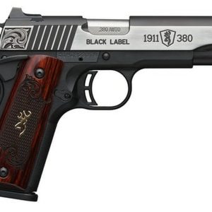 Browning 1911 Blacklabel, .380 ACP, 3 5/8", 8rd, Rosewood Grips, Black Frame