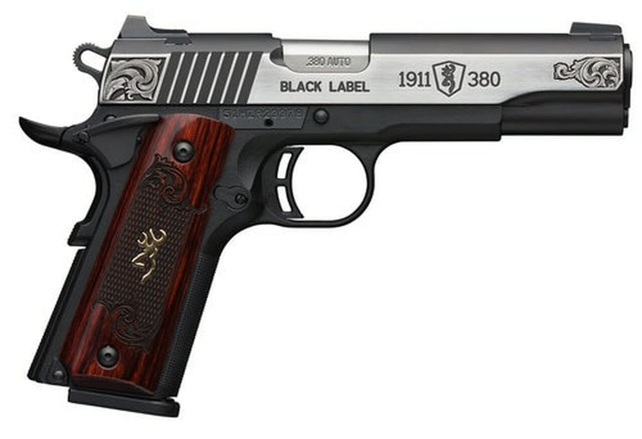 Browning 1911 Blacklabel, .380 ACP, 3 5/8", 8rd, Rosewood Grips, Black Frame