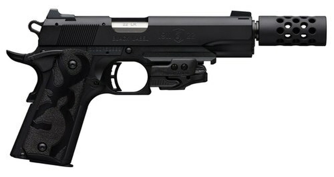 Browning 1911 Black Label Crimson Trace Laser 22 LR, 4.25" Barrel, Suppressor Ready
