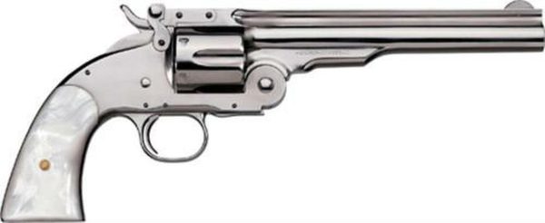 Uberti 1875 No. 3 2nd Model Top Break, .38 Special, 5", Nickel, Pearl Grip