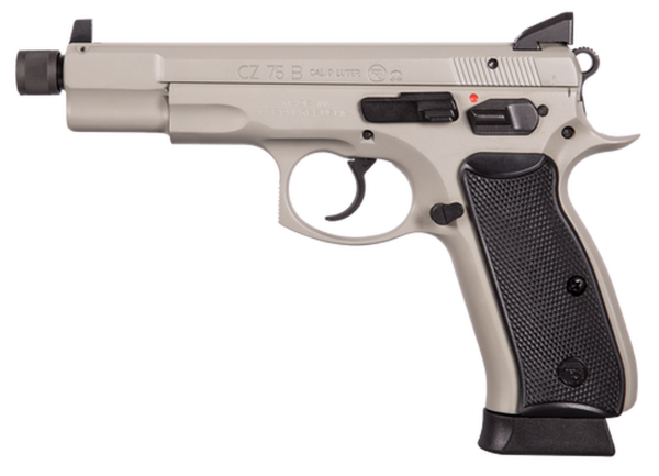 CZ 75 Omega 9mm, 5.2" Barrel, Black Polymer Grip Gray, 10rd
