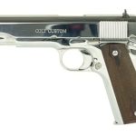 Colt Government 1911, 45 ACP, 5" Barrel, Steel Frame, Bright Stainless Finish, 7Rd Mag, White Dot Sights