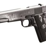 Auto Ordnance, Victory Girls 1911, Full Size Pistol, 45 ACP, 5" Barrel, Steel Frame, Checkered Wood Grips with U.S. Logo, 7Rd, Armor Black and Gunmetal Gray Cerakote Finish