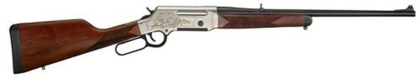 Henry Long Ranger Deluxe 5.56/.223, 20" Barrel, Checkered Straight Grip, Nickel Plated, 24k Gold Inlay, 5rd