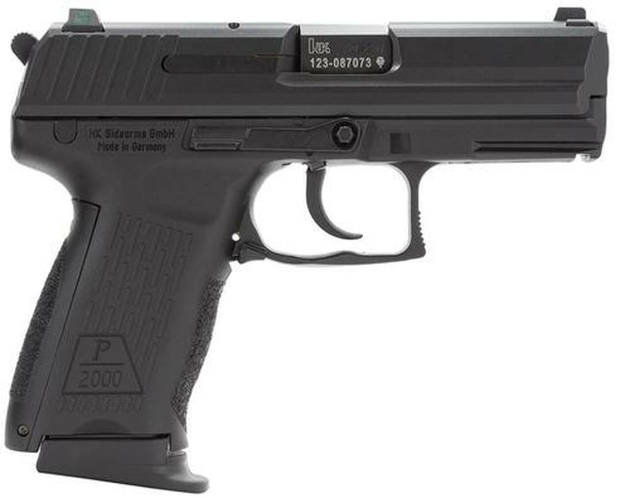 HK P2000 (V3) DA/SA, rear decocking button, three 12rd magazines and night sights
