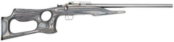 Keystone Davey Crickett Chipmunk 22LR 16" Bull Barrel SS Finish Barracuda Style Black Laminated Thumbhole Stock