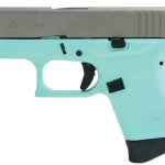 Glock G43 9mm 3.4" Barrel Robin Egg Blue, Ti Finish Slide 6rd Mag