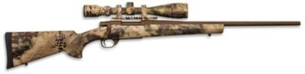 HOWA Hogue Kryptek AB Cerakote Package .308 Winchester 20" Lightweight Barrel Austrian Brown Cerakote Finish Synthetic Stock Kryptek Highlander Camouflage Finish With Gameking 4-16x44mm Riflescope