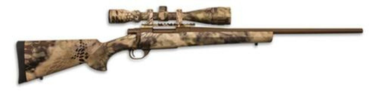 Legacy Hogue Kryptek AB Cerakote Package .223 Remington 22" Standard Barrel Austrian Brown Cerakote Finish Synthetic Stock Kryptek Highlander Camouflage Finish With Gameking 4-16x44mm Riflescope