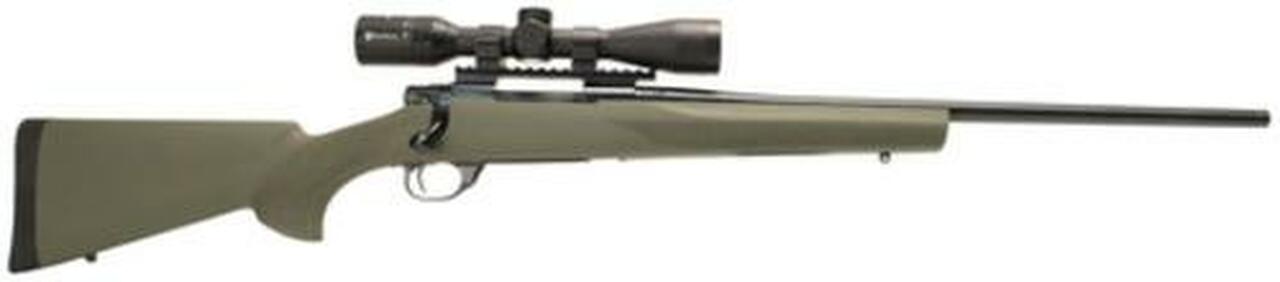 Legacy Howa/Hogue Package .204 Ruger 22" Barrel Blue Finish Hogue Overmolded Stock Green Finish Nikko Stirling Panamax 3-9x40mm Riflescope With Rings/Base 5rd