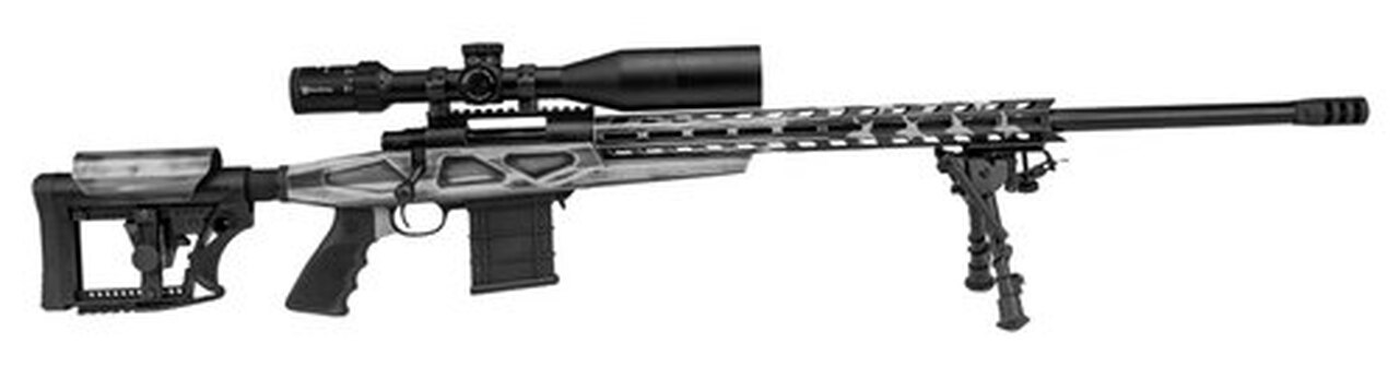 Howa American Flag Chassis .308 Win, 20" Barrel, 4-16x50mm Nikko Stirling Long Range Scope, Grayscale, 10rd