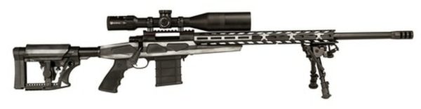 Howa APC .243 Win Scope Combo, 24" #6 Threaded Barrel, 4-16x50mm Nikko Stirling Scope, Mag Kit, Hogue Grip, LUTH-AR MBA-4 Stock, Grayscale Flag, 10rd