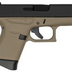 Glock G43, 9mm, 3.41", 6rd, Flat Dark Earth Frame, Black Slide