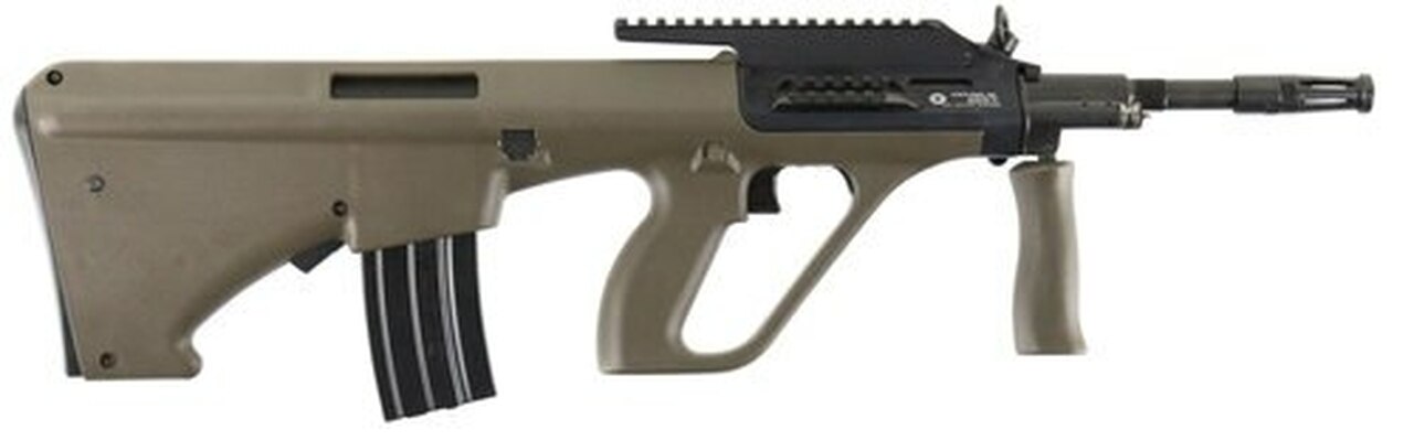 Steyr Arms, AUG A1 223 Rem/5.56mm, 16" Barrel, Green NATO Stock, QD Front Sling Swivel, 30Rd, High Rail