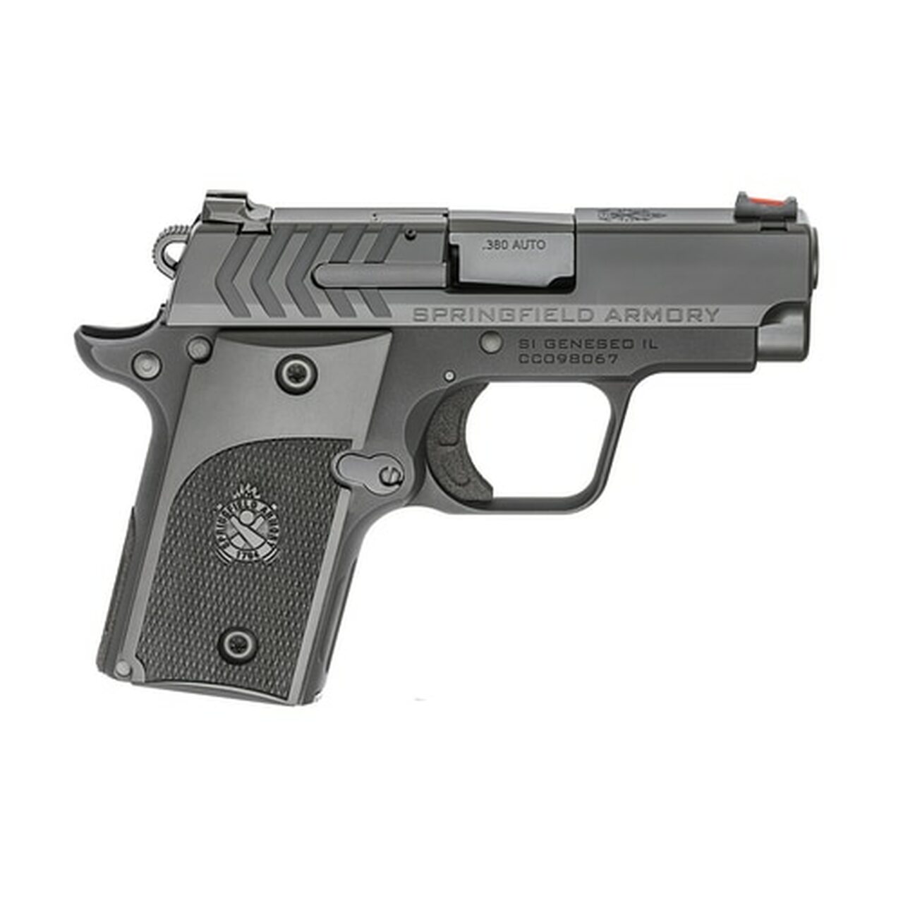 Springfield 911 Alpha, 1911 Micro Compact, 380ACP, 2.7" Barrel, Fiber-optic Front Sight, Black Nitride Finish, 6Rd Mag