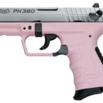 Walther, PK380 Double Action, Compact, 380ACP, 3.6" Barrel Nickel Slide Pink Grip, 8Rd Mag