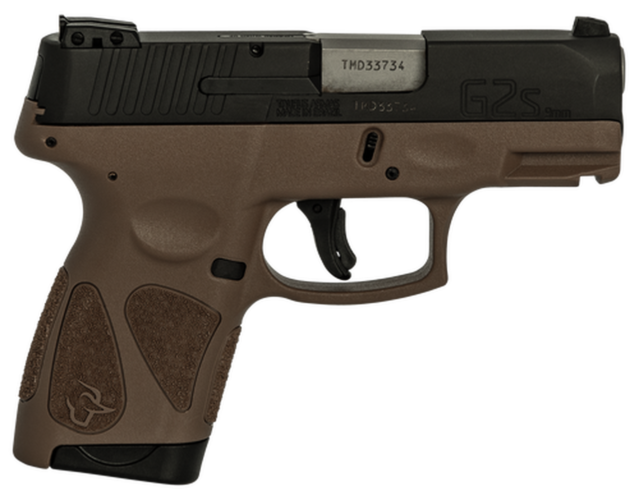 Taurus G2S, 9mm, 3.26" Barrel, 7rd, Black Slide, Brown