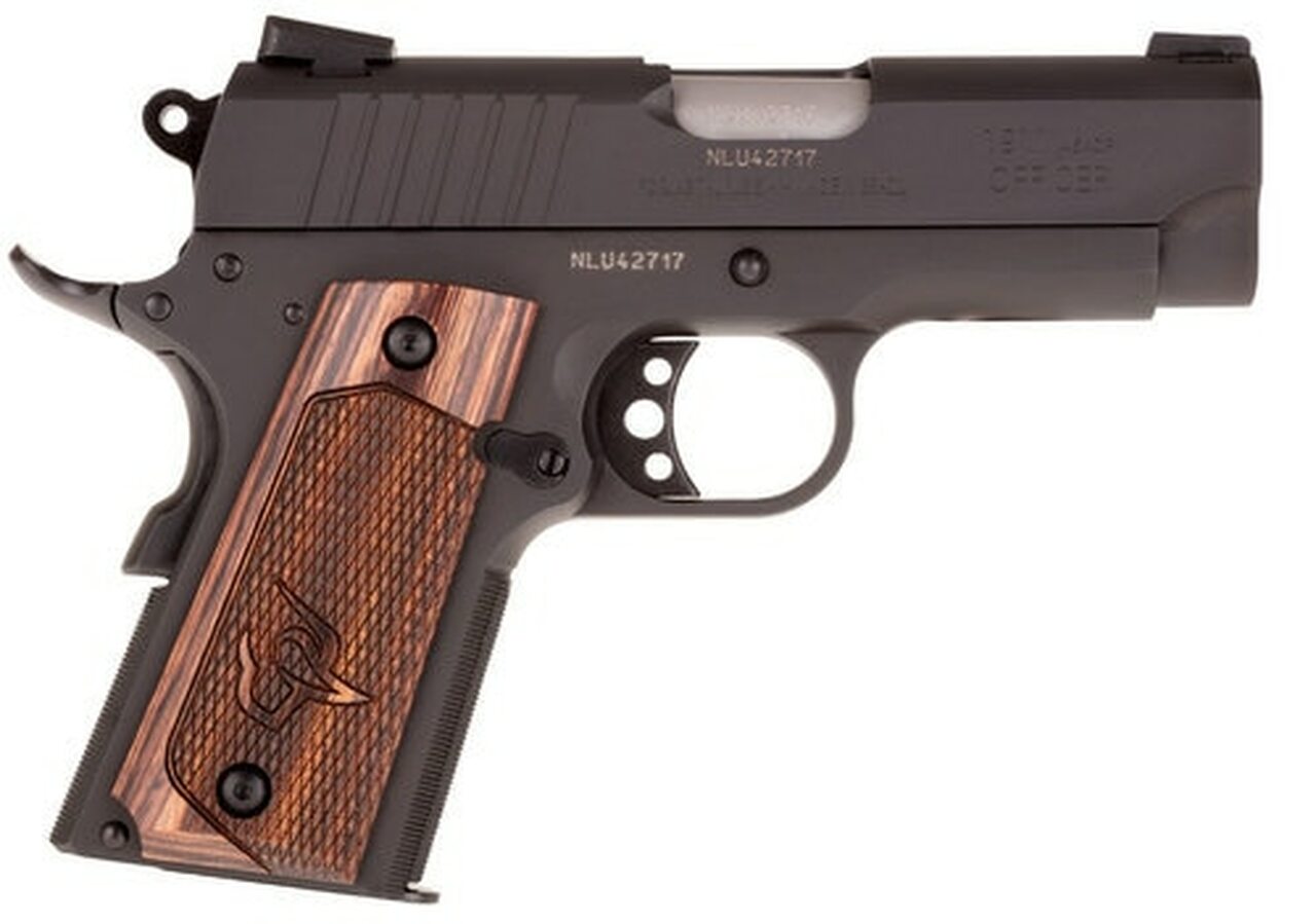 Taurus 1911 Officer 45 Acp 35 Barrel 6rd Novak Sights Walnut Grips Black Cs Firearms 7998