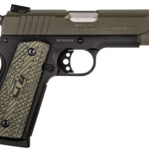 Taurus 1911 Commander 45 ACP, 4.2" Barrel, Adjustable Sights Black Frame, Green Slide, 8rd