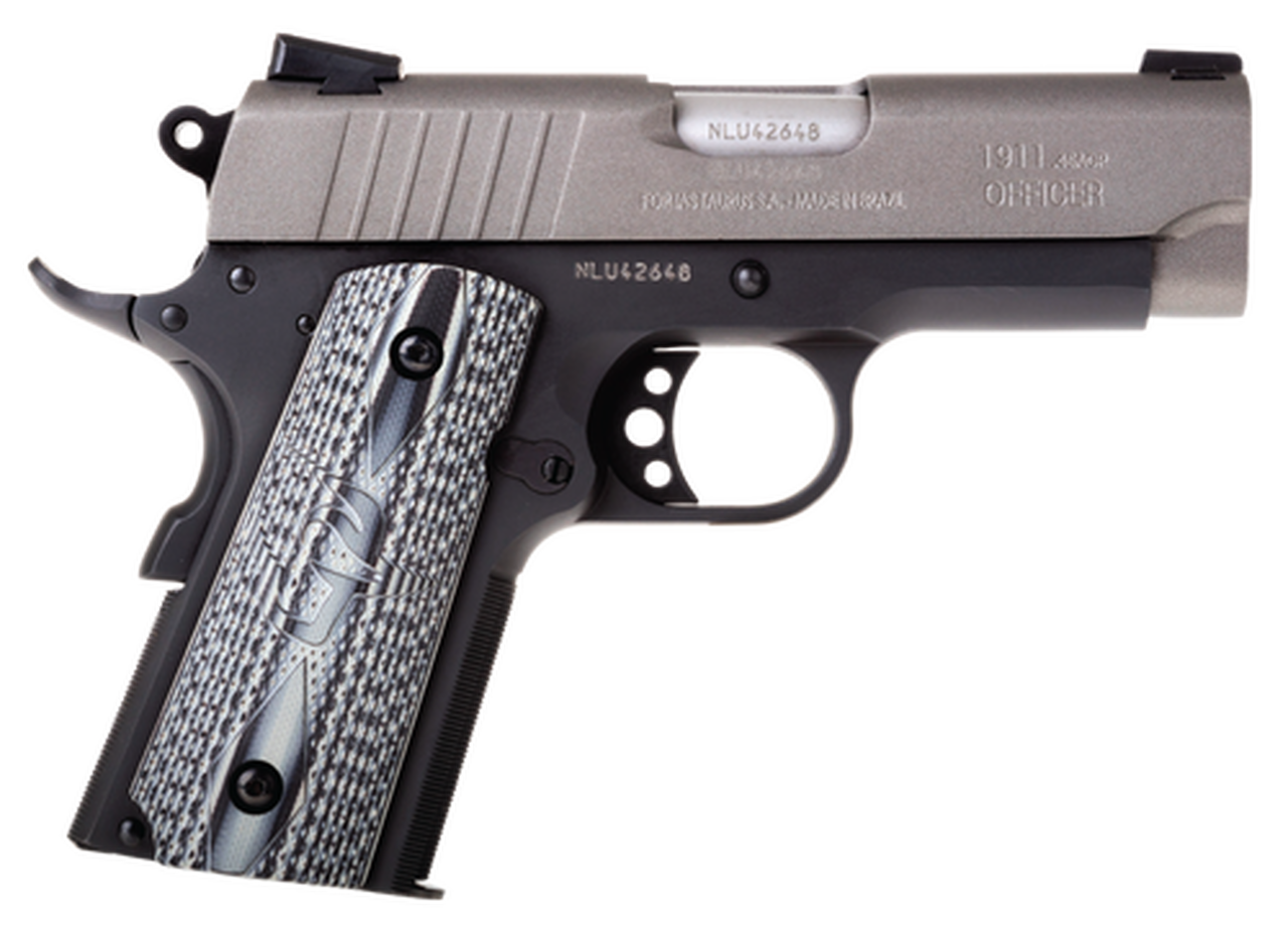 Taurus 1911 Officer 45 ACP, 3.5" Barrel, Black, Gray Cerekote Slide, 6rd