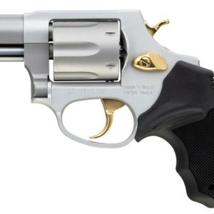 Taurus 856 38 Special, 2" Barrel, Black Rubber Grip Stainless Gold Accents, 6rd