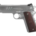 Metro Arms 1911 Bobcut 45 ACP 4.25 Inch Barrel Chrome Finish Novak-Type Rear Sight Hardwood Grips 8 Round