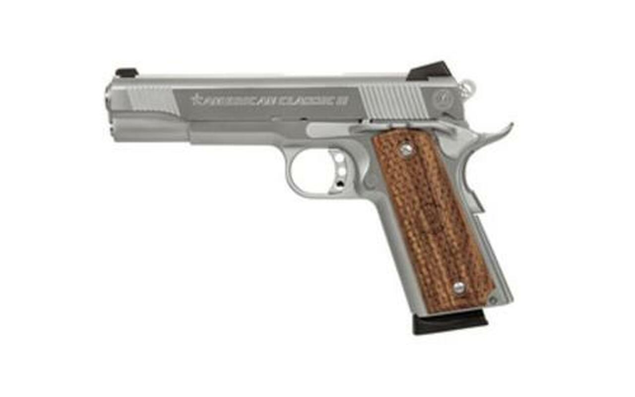 American Classic 1911, 9mm, 5", 8rd, Hardwood Grips, Stainless Steel