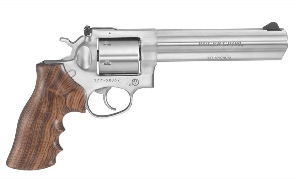 Ruger GP100 357 Mag/38 Spec 6.5" Barrel Stainless Steel, Unfluted Cylinder, 6 Round