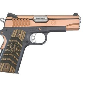 Ruger SR1911 Commander 9mm, 4.25" Barrel, Black Nitride, Polished Rose Gold, 9rd Mag