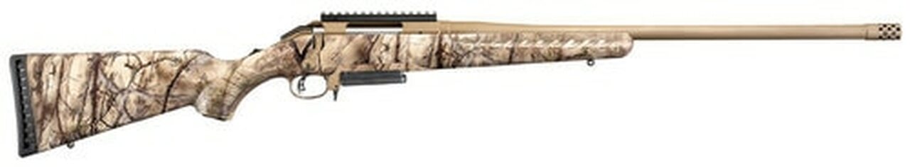 Ruger American 6.5mm Creedmoor 22" Threaded Barrel Bronze Finish Composite Go Wild I-M Brush Camo 3rd, NEW-UNFIRED W/SMALL SCRATCH ON BARREL