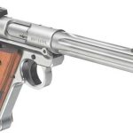 Ruger Mark IV Hunter Pistol, 22LR, 6.8" Barrel, Wood Grips, Stainless Steel, 10rd Mag