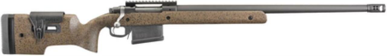 Ruger Hawkeye Long-Range Target, .300 Win Mag, 24", 5rd, Brown Stock, Black Speckles