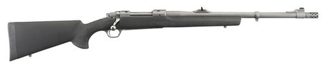 Ruger Hawkeye Alaskan 338 Win Mag 20" Barrel, Hogue Overmold Black Stock, Stainless, 3rd