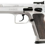 EAA Witness Elite Stock 2 DA/SA 9mm 4.5" Barrel, AS Wood Grip Chrome, 17rd