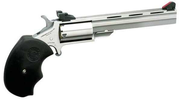 NAA 22 Mini Master 22 Mag 4" 5rd Adjustable Sight Black Rubber Grip Stainless