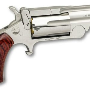 North American Arms Mini Revolver, Ranger II, Revolver, 22 LR, 1.625", Steel, Stainless, Rosewood, 5Rd, Fixed Sights