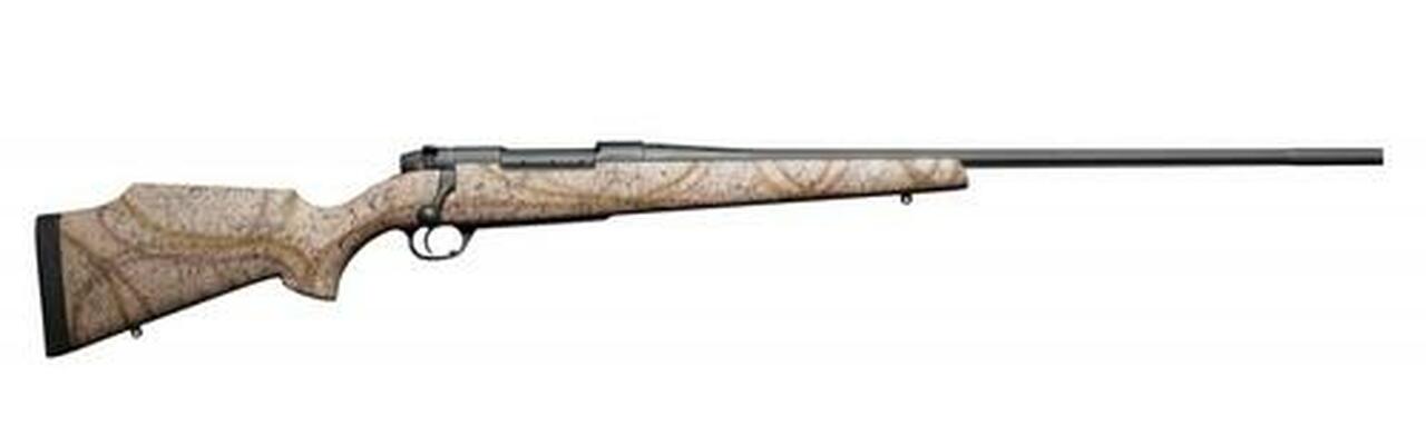 Weatherby Mark V Outfitter, .300 Wby Mag, 28" Fluted, Armor Black Cerakote, Tan Composite Stock