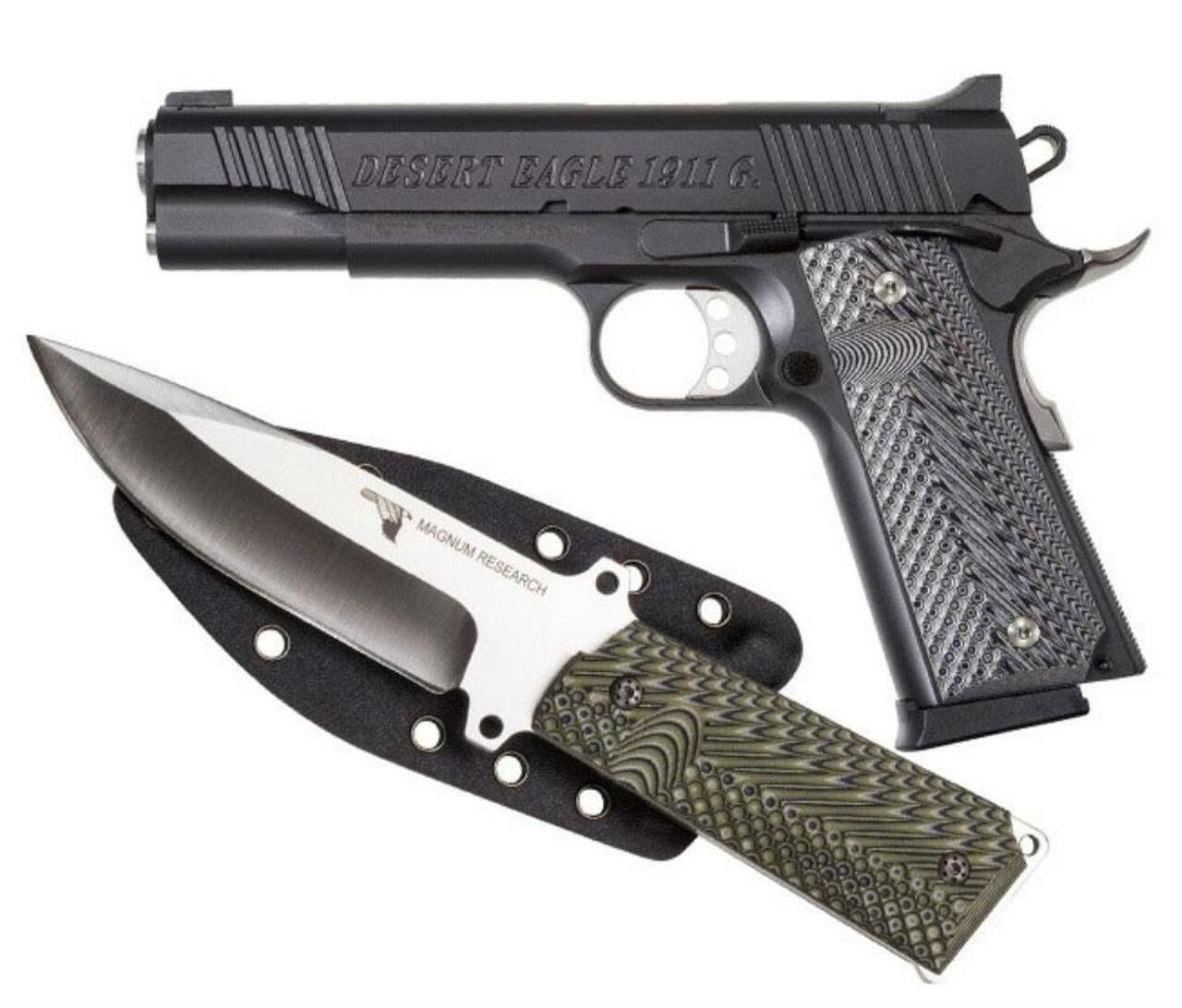 Desert Eagle 1911 Pistol/Knife Combo 45 ACP 5" Barrel 8rd Mag Plus 1911 Fixed Blade Knife, Sheath